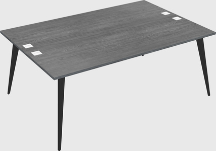 Shared rectangular office desk system