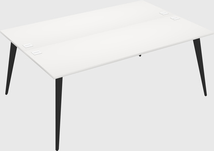 Shared rectangular office desk system