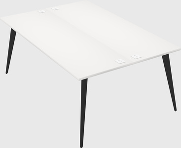Shared rectangular office desk system
