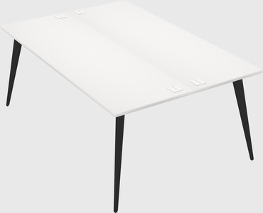 Shared rectangular office desk system