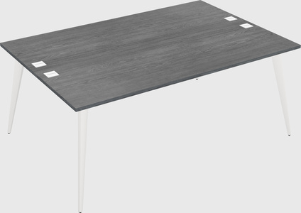 Shared rectangular office desk system