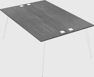 Shared rectangular office desk system