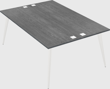 Shared rectangular office desk system