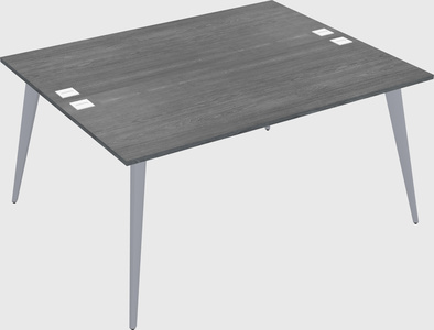Shared rectangular office desk system