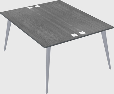 Shared rectangular office desk system
