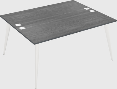 Shared rectangular office desk system