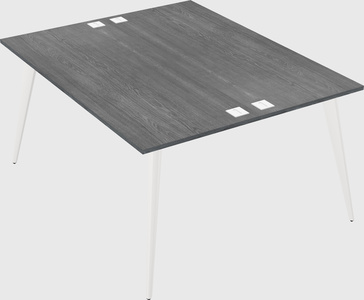 Shared rectangular office desk system