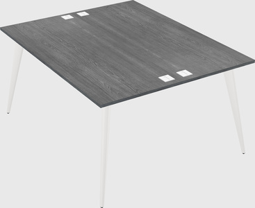 Shared rectangular office desk system