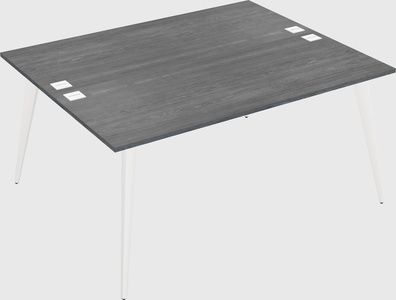 Shared rectangular office desk system