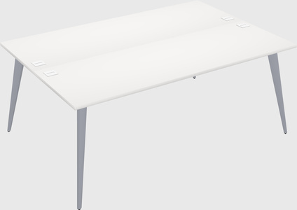 Shared rectangular office desk system