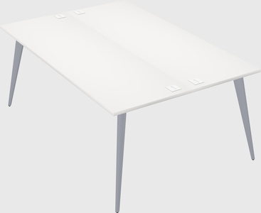 Shared rectangular office desk system