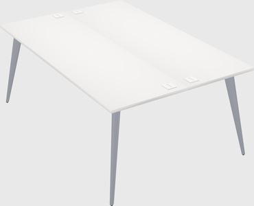 Shared rectangular office desk system