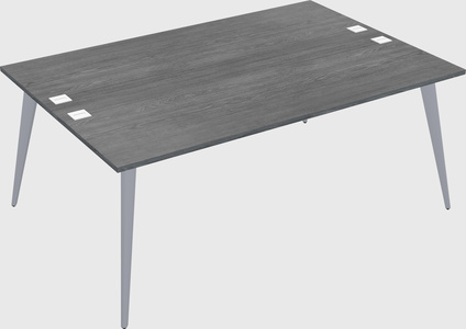 Shared rectangular office desk system