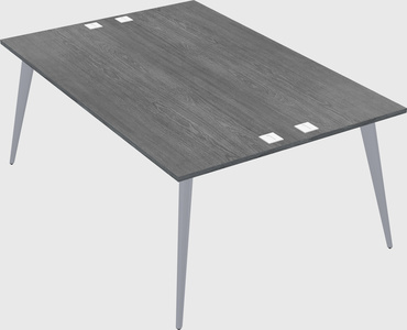 Shared rectangular office desk system