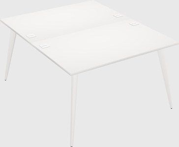 Shared rectangular office desk system