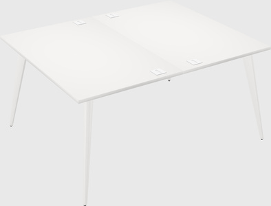 Shared rectangular office desk system