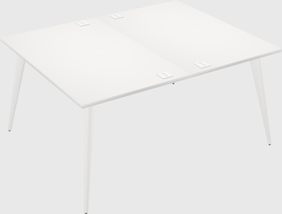 Shared rectangular office desk system