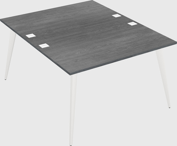 Shared rectangular office desk system