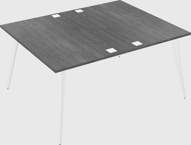 Shared rectangular office desk system