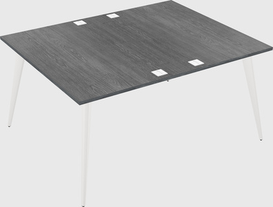 Shared rectangular office desk system