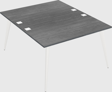 Shared rectangular office desk system