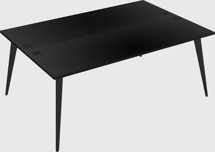 Shared rectangular office desk system