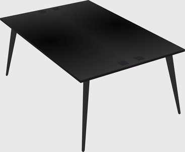 Shared rectangular office desk system