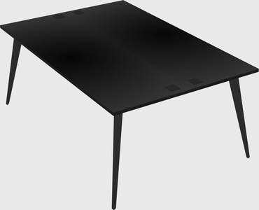 Shared rectangular office desk system