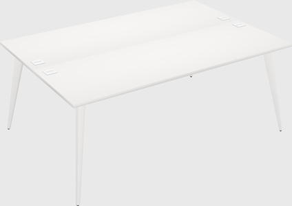 Shared rectangular office desk system
