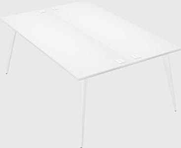 Shared rectangular office desk system