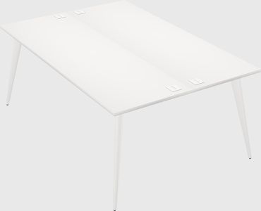 Shared rectangular office desk system