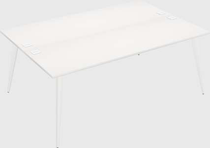 Shared rectangular office desk system