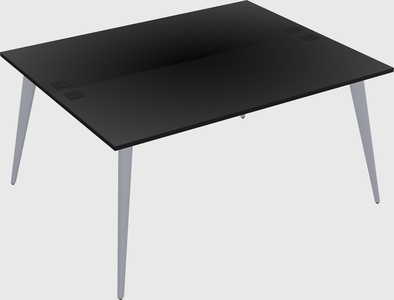 Shared rectangular office desk system