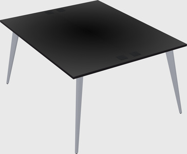 Shared rectangular office desk system
