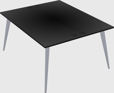 Shared rectangular office desk system