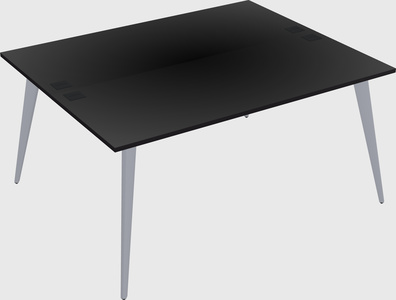 Shared rectangular office desk system