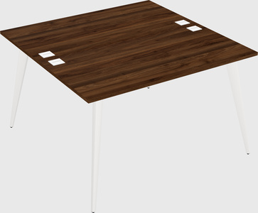 Shared rectangular office desk system