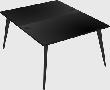 Shared rectangular office desk system