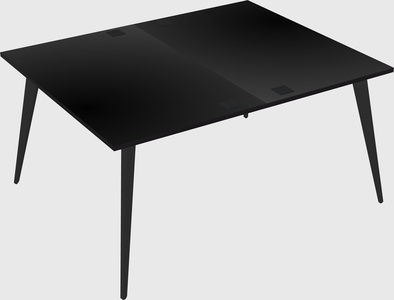 Shared rectangular office desk system