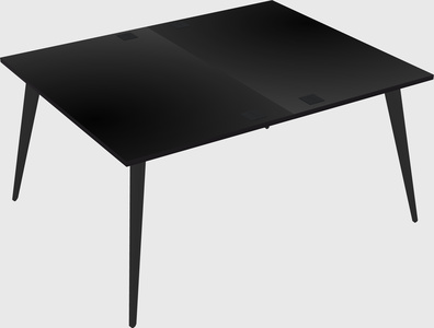 Shared rectangular office desk system