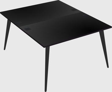 Shared rectangular office desk system