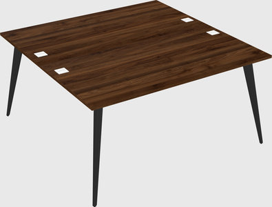 Shared rectangular office desk system