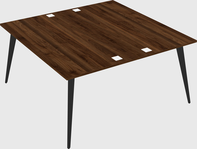 Shared rectangular office desk system