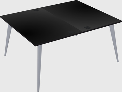 Shared rectangular office desk system