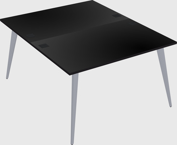 Shared rectangular office desk system