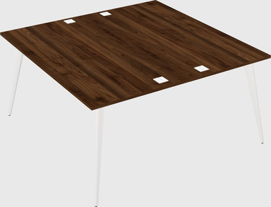 Shared rectangular office desk system