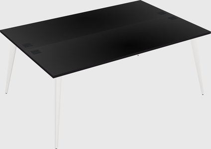 Shared rectangular office desk system