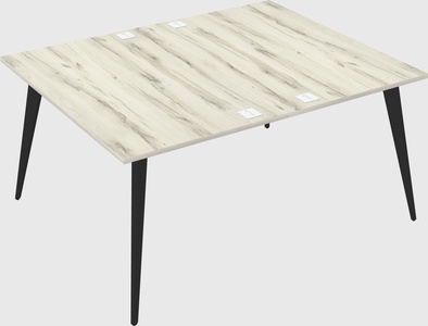 Shared rectangular office desk system