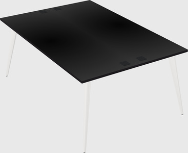 Shared rectangular office desk system