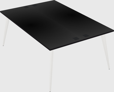 Shared rectangular office desk system